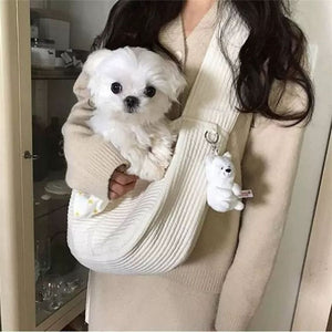 The Perfect Companion: Handmade Canvas Pet Carrier Shoulder Bag