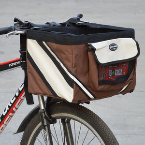 Enhance Your Pet's Adventure with the Removable Pet Bicycle Front Basket Carrier Bag