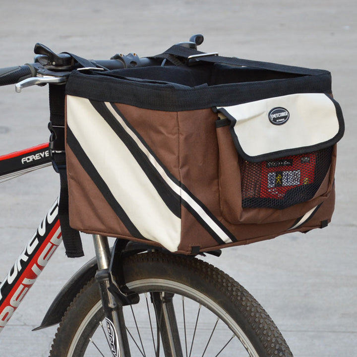 Enhance Your Pet's Adventure with the Removable Pet Bicycle Front Basket Carrier Bag